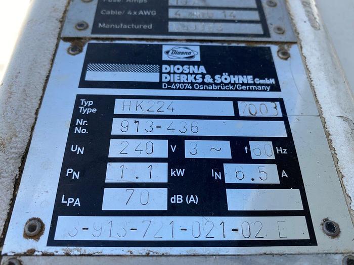 Used 2003 Diosna HK224 Bowl Lift