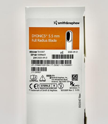 SMITH & NEPHEW 7205307 DYONICS 5.5MM FULL RADIUS BLADE, IN-DATE, NEW