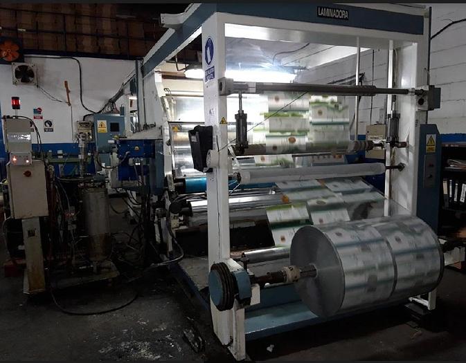 Used (assembled but no longer visible in production) BIELLONI CLEO 120 - solventless duplex laminator (year 1998)