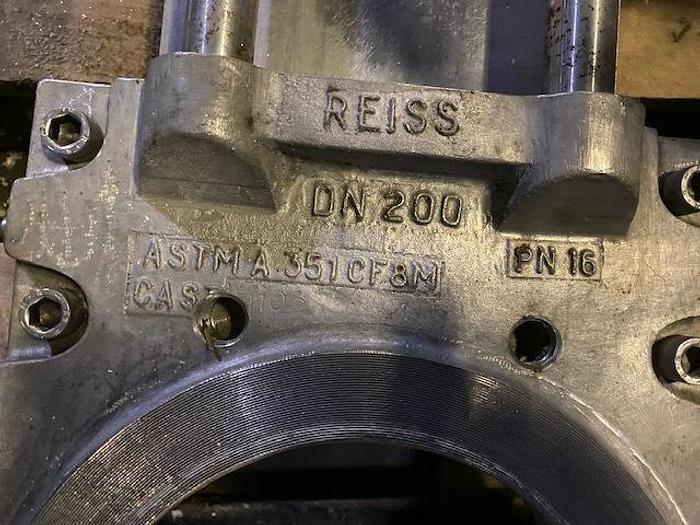 Used REISS 10" PNEUMATIC KNIFE GATE VALVE S/S