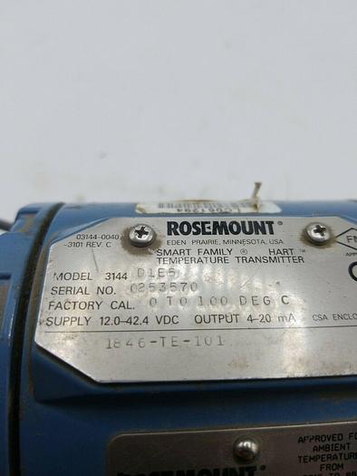 Used ROSEMOUNT SMART FAMILY TEMPERATURE TRANSMITTER 3144 D1E5