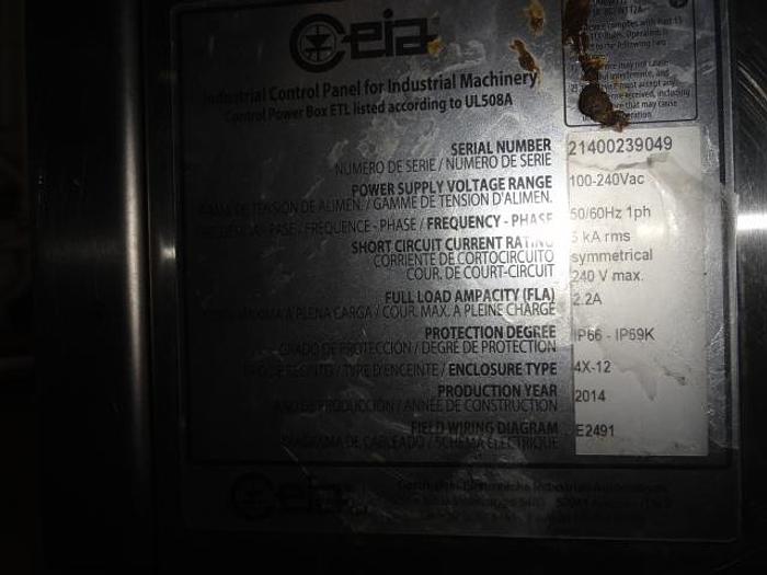 Used CEIA THS METAL DETECTOR,28" WIDE X 2 1/4" CLEAR, 2 7/8" APERTURE, 5' LONG WITH RETRACTING BELT REJECT