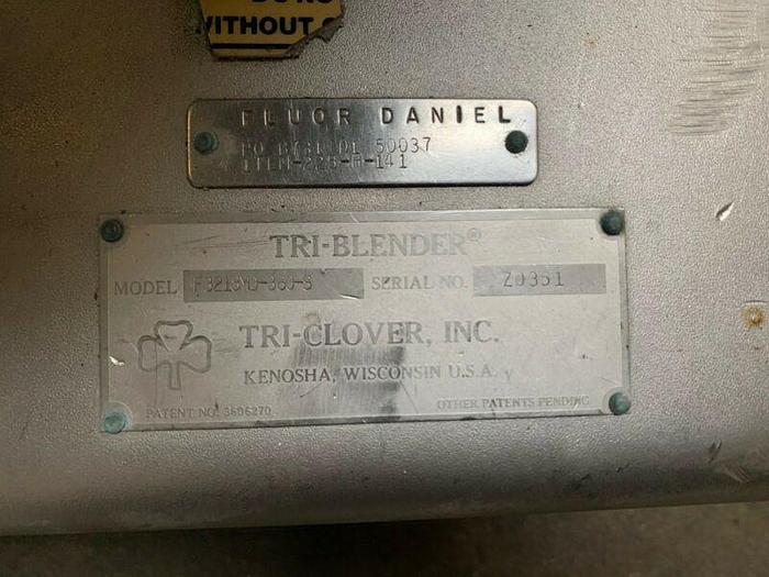 Used Tri-Clover Tri-Blender F3218MD-B60-S  w/ 15 HP Motor on Stainless Steel Skid