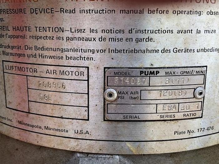 Used GRACO DRUM PUMP MODEL 214031 – 3 GPM MAX (#9336)