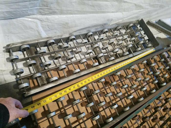 Used 60 FT Gravity Roller Conveyor Tracking One Lot One Price 6 Straight & 2 Curved