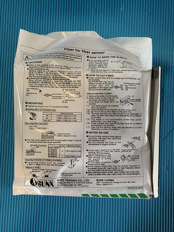 Used Sunx Fiber Optic Sensor FD-NFM2A8
