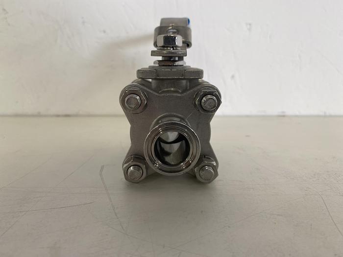 Used VNE  316 Stainless Steel Ball Valve 1000 PSI WOG w/ 3/4" Sanitary Fittings