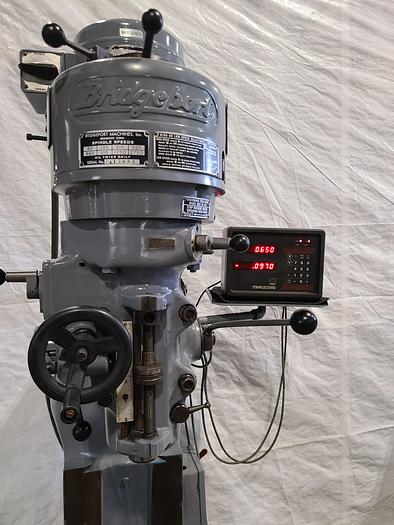 Used Bridgeport 1HP Milling Machine Digital Read Out Chrome Ways Vise Lube