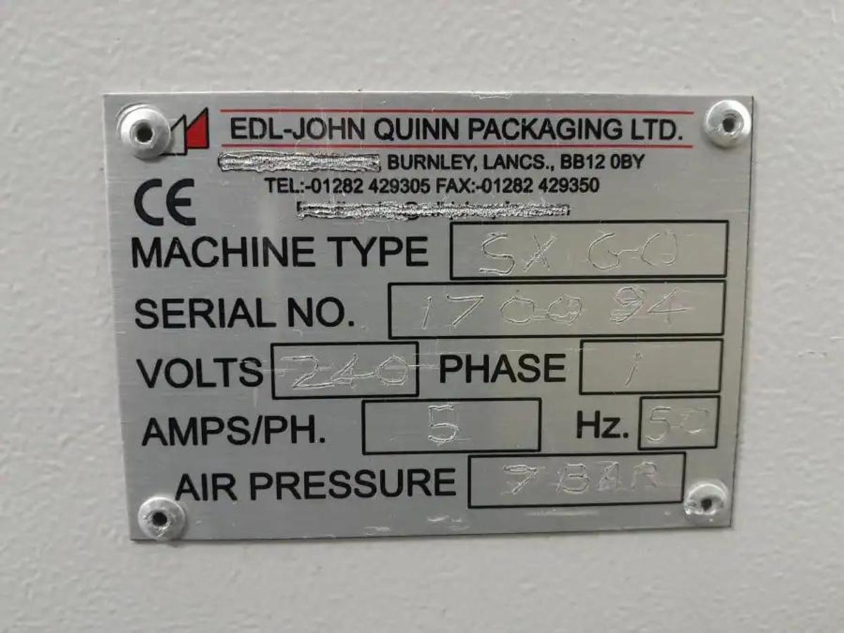 Used EDL John Quinn SX60 L-Sealer & EVP60 Heat Shrink Tunnel Packaging Line