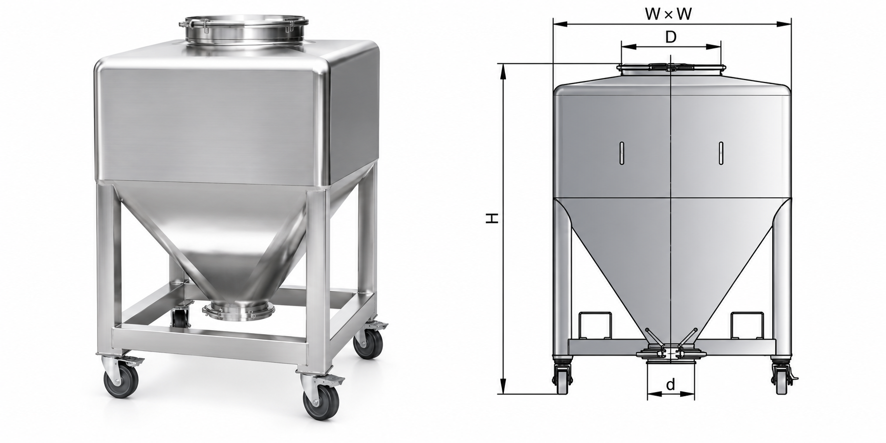 Square Transfer Hopper (LDF),Square Transfer Hopper (LDF) | TabTech GTS