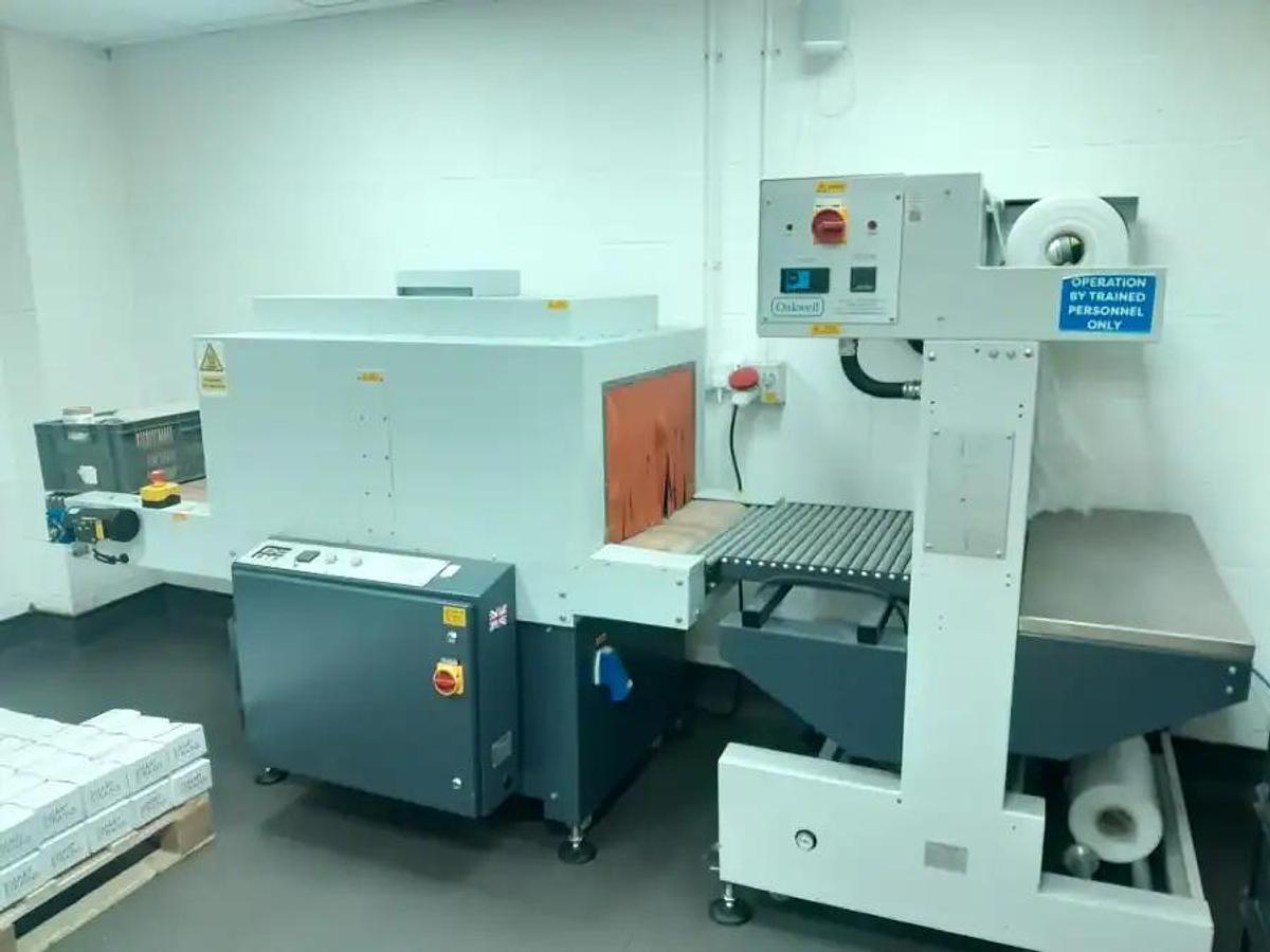 Used EDL John Quinn SX60 L-Sealer & EVP60 Heat Shrink Tunnel Packaging Line