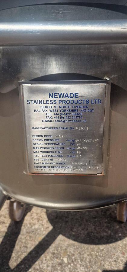 Used Stainless Steel Mixing Vessel 50 Litres