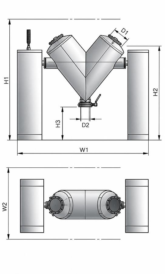 V-Type Blender (FHDV),V-Type Blender (FHDV) | TabTech GTS