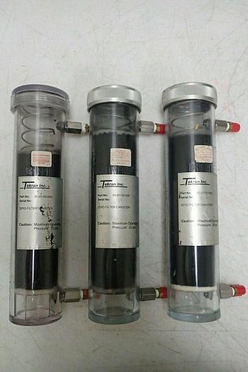 Used Lot of 3 Tekran 30-25150-000 Zero Air Filter Canisters with Extras & Case