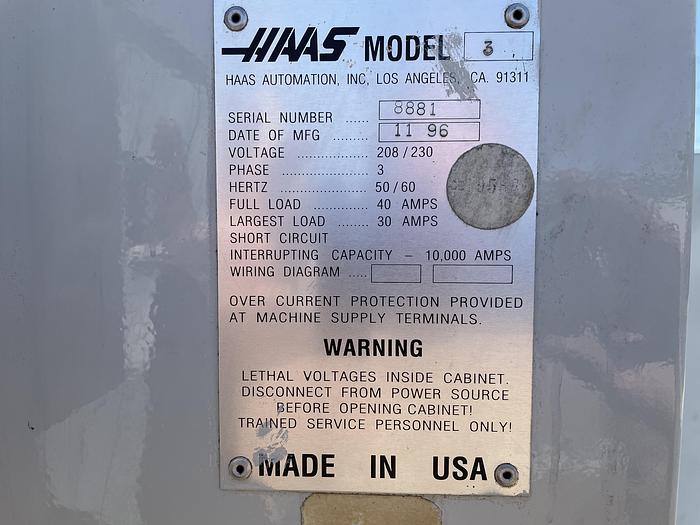Used 1996 HAAS VF-3 4-Axis CNC Vertical Macining Center