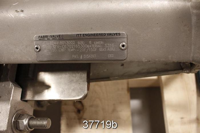 Used Fabri 6" Hand Operated Knife Gate Valve #37719