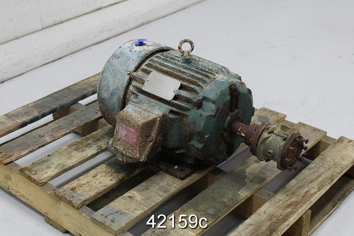 Used Reliance P21G0420K A/C Motor, 7.5 Hp, 1760 Rpm, 230/460 Volts #42159