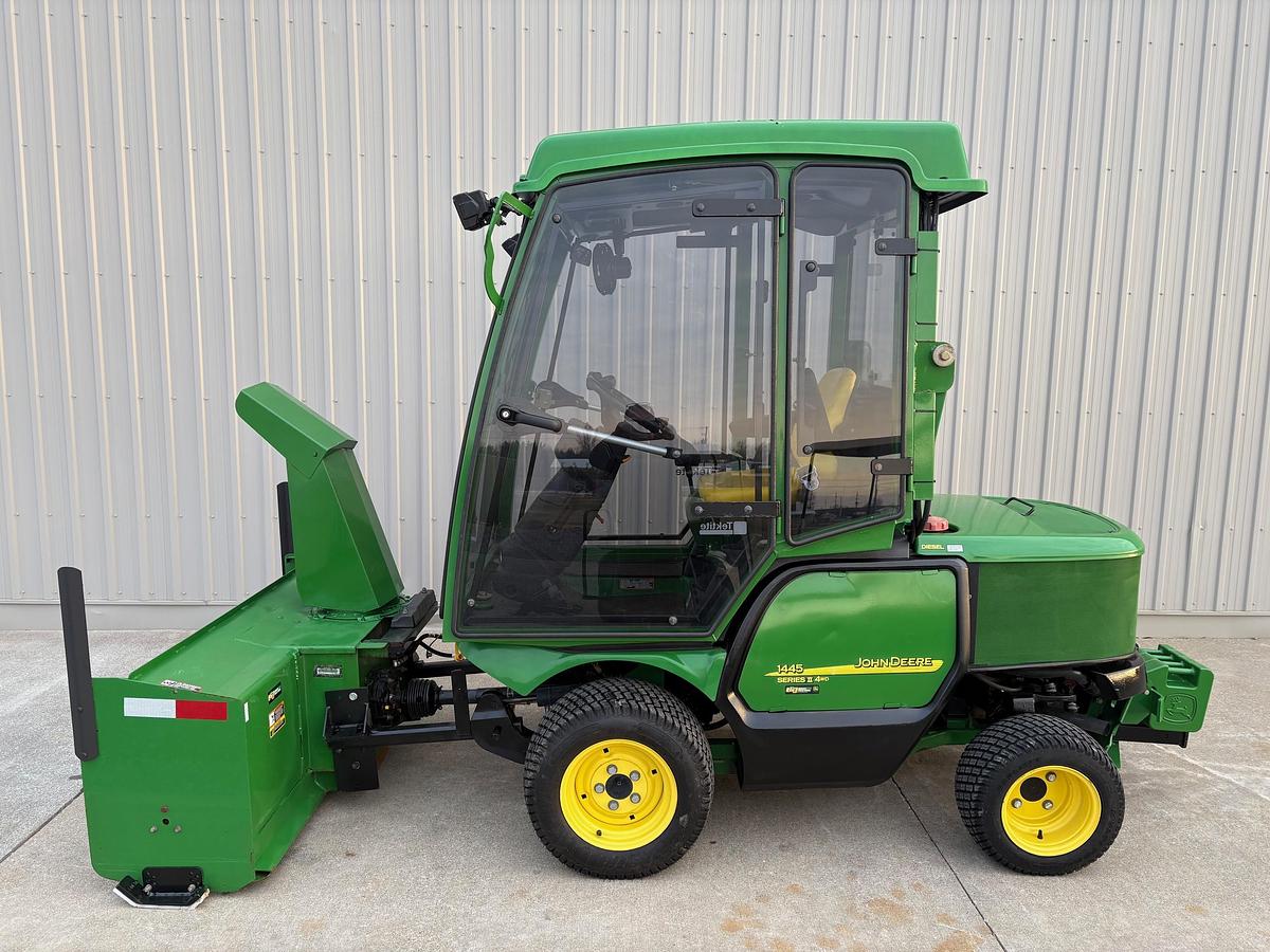 Used John Deere 1445 Outfront Rotary Mower w/72" SD Deck and Snowblower U#2481
