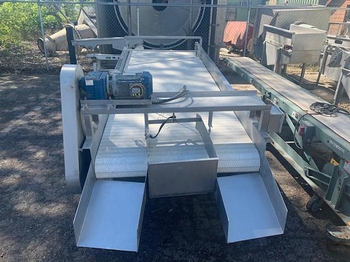 Used Stainless Steel Incline Feed Conveyor 48" Wide x 140" Long