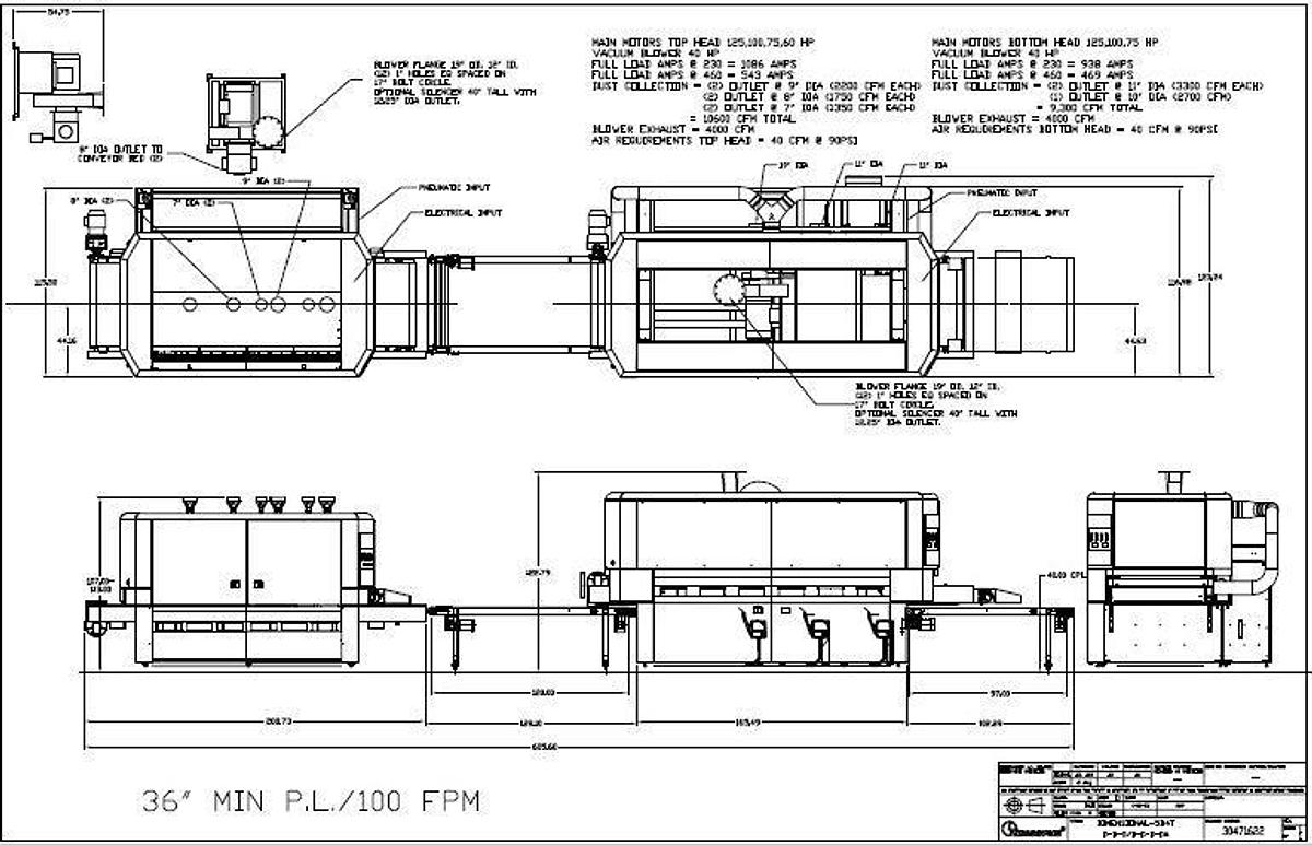Used TIMESAVERS 7341-45-0001, 52" 4-HEAD TOP-HEAD WIDE-BELT SANDER