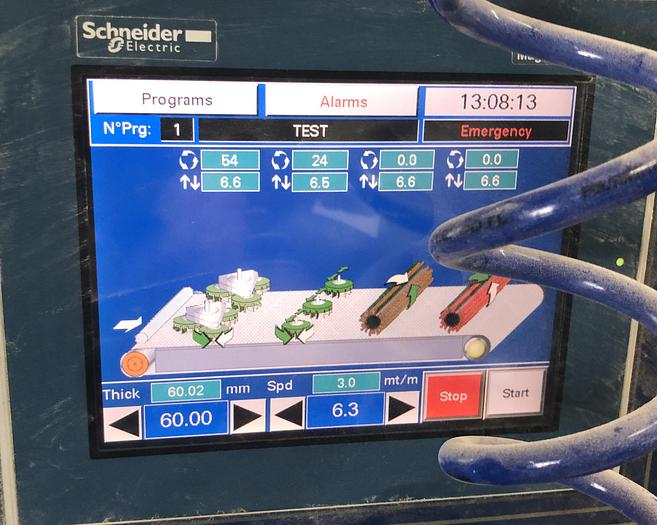 Used COSTA B-SERIES B71-LLFF-1350, 53", 4-HEAD, (2+2) DENIBBING WIDE-BELT SANDER