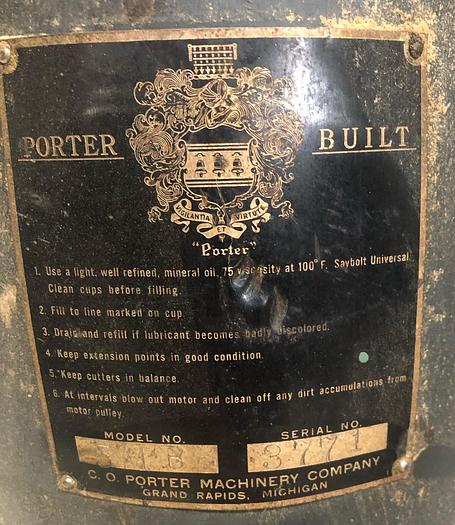 Used PORTER 5MB SPINDLE CARVER