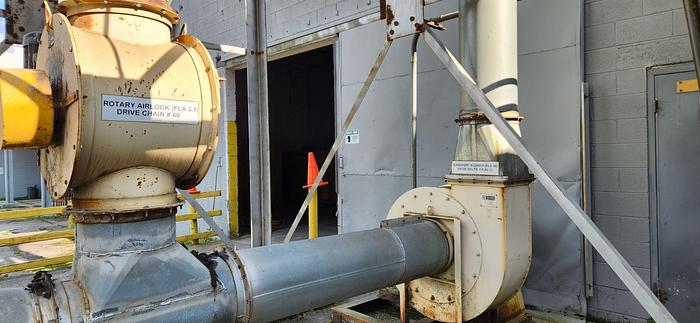 Used PNEUMAFIL 11.5' DIAMETER DUST-COLLECTORS WITH ACCESSORIES AND PEERLESS STYLE DUMP HOPPER