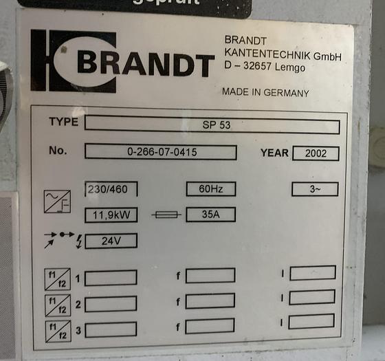 Used BRANDT PROFILINE SP53 FEED-THROUGH SHAPE AND SAND MACHINE