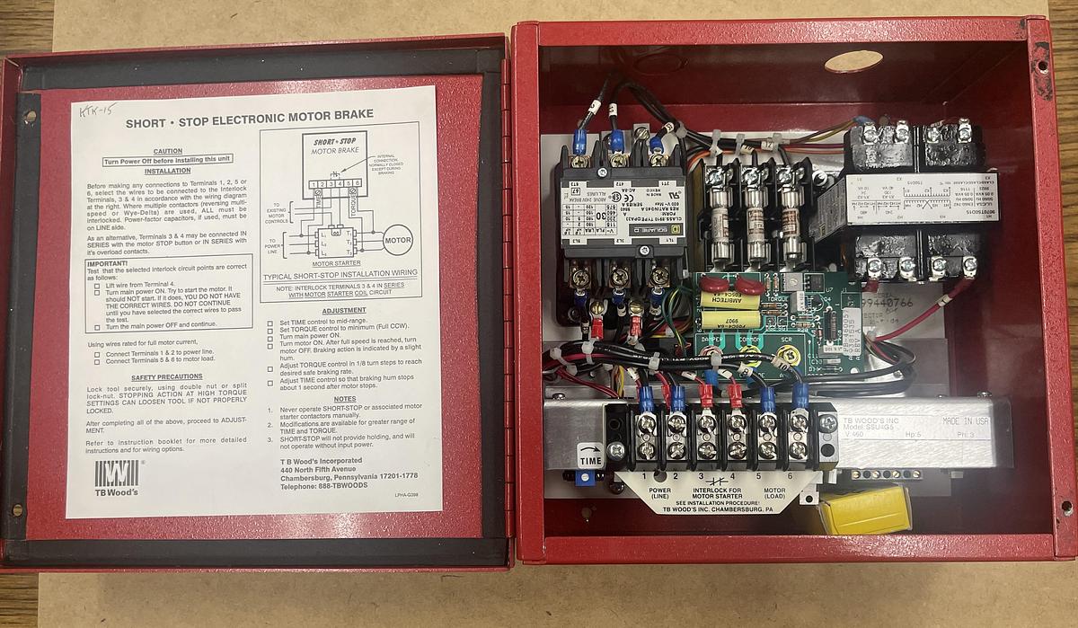Used TB WOOD’S SS-U4-G5, SHORT-STOP 5 HP, 460 VOLT ELECTRIC BRAKE
