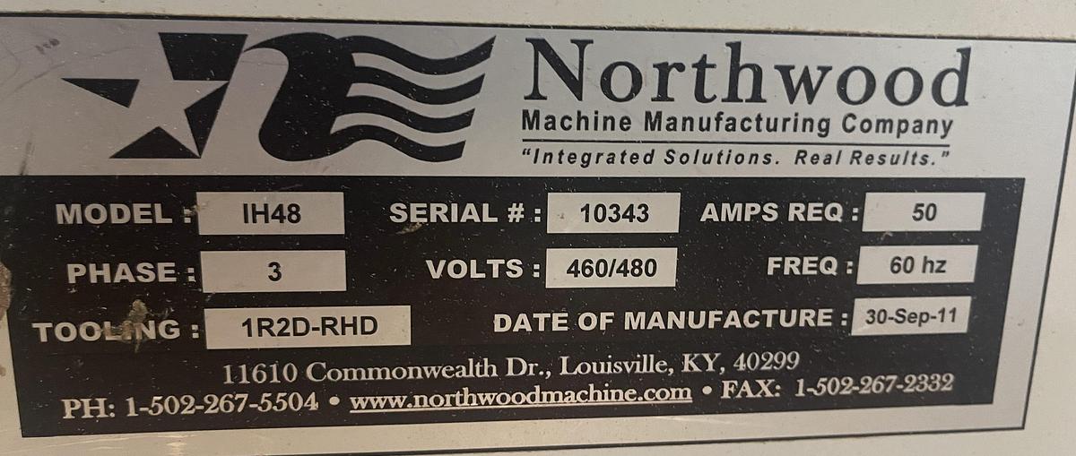 Used NORTHWOOD IH48, 4' x 8' ROLLER HOLD-DOWN 3-AXIS CNC ROUTER WITH MATERIAL HANDLING