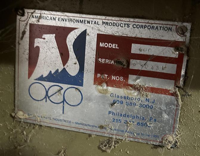 Used AMERICAN ENVIRONMENTAL PRODUCTS 600 VERTICAL BAILING MACHINE