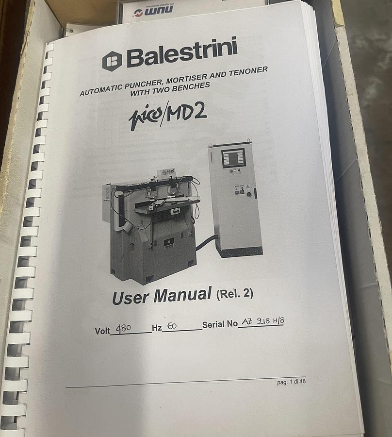 Used BALESTRINI PICO, MD2 MORTISE AND TENON SYSTEM