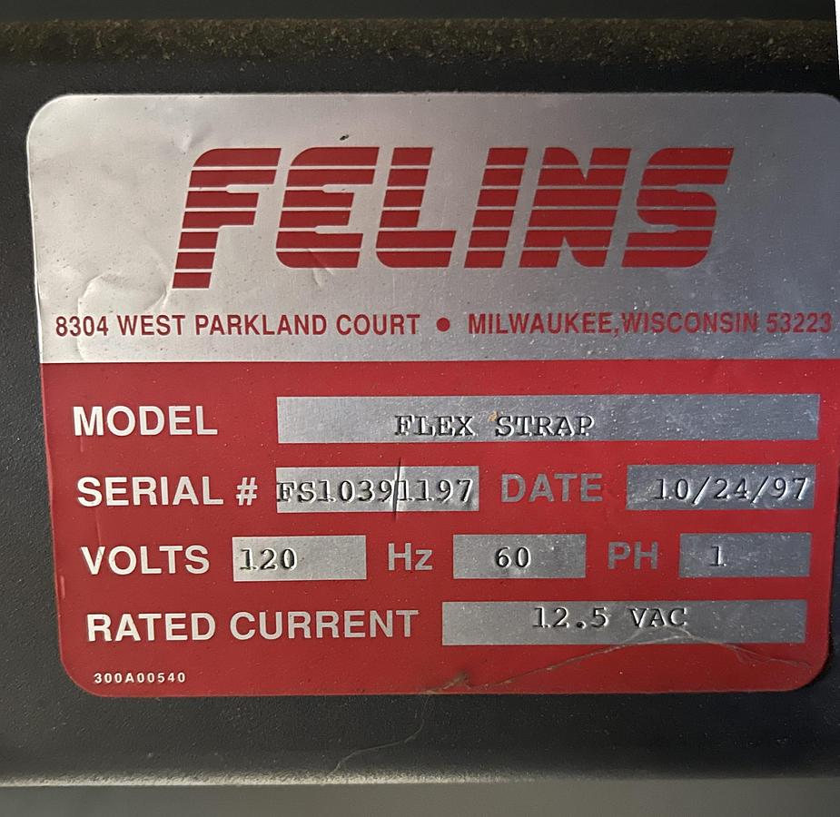 Used FELINS FLEX STRAP FEED-THRU STRETCH WRAP MACHINE