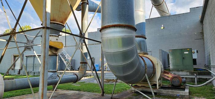 Used PNEUMAFIL 11.5' DIAMETER DUST-COLLECTORS WITH ACCESSORIES AND PEERLESS STYLE DUMP HOPPER
