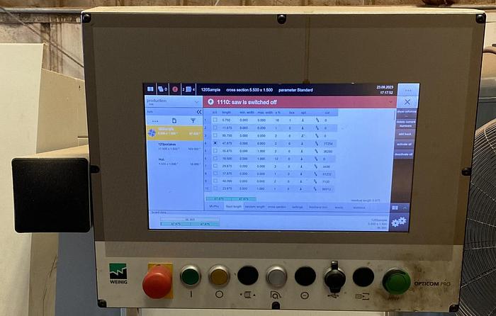 Used WEINIG OPTICUT S-90 OPTIMIZING CROSS-CUT SAW