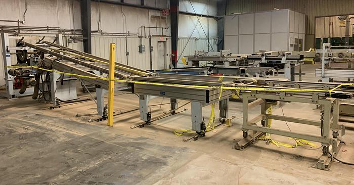 Used HOMAG POWER TVL370/15/02 BRUSH/WHEEL STYLE BOARD TURNER MATERIAL-HANDLING CONVEYOR SYSTEM