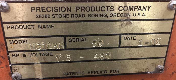 Used PRECISION HC14RH, UP-CUT SAW