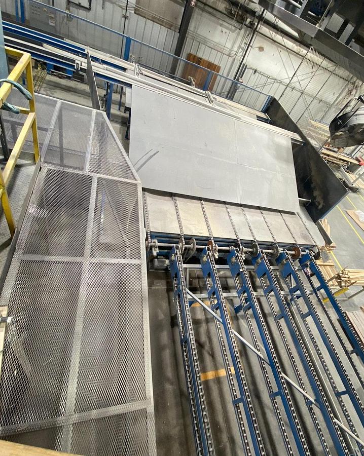 Used COMBINATION POWER BELT CONVEYORS & CHAIN-DECKS MATERIAL-HANDLING SYSTEM