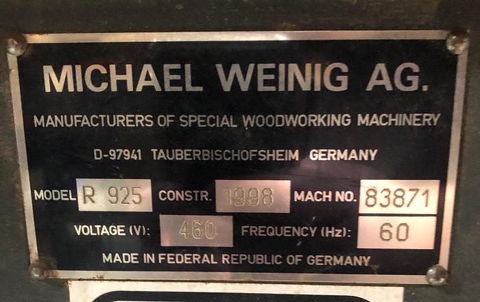 Used WEINIG RONDAMAT 925 PROFILE GRINDER