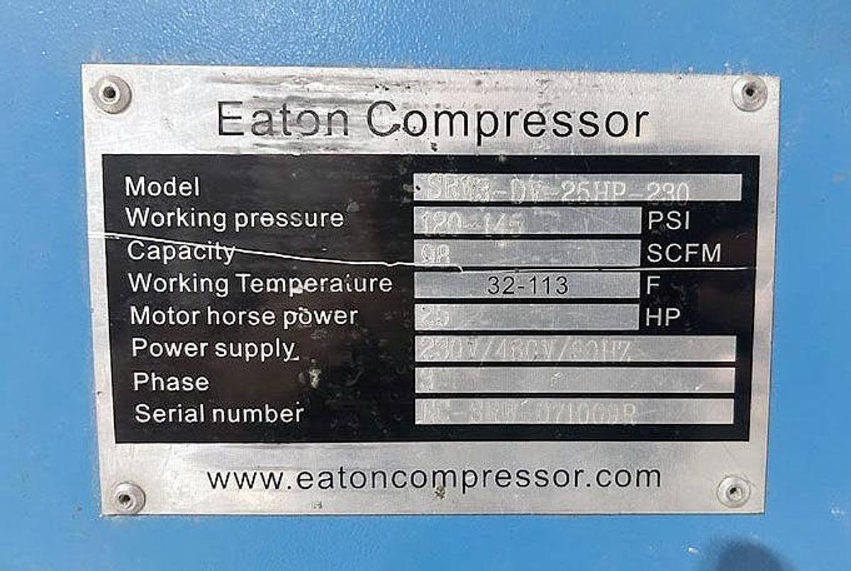 Used EATON SRW3-DV, 25HP-230 ROTARY SCREW AIR-COMPRESSOR