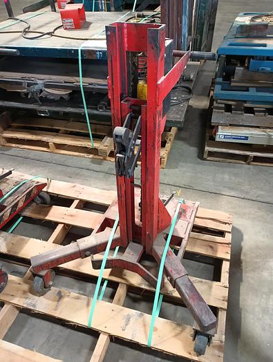 Used (2) WESCO DM-1100, POTABLE 55 GALLON DRUM LIFTS (FOOT PEDAL)