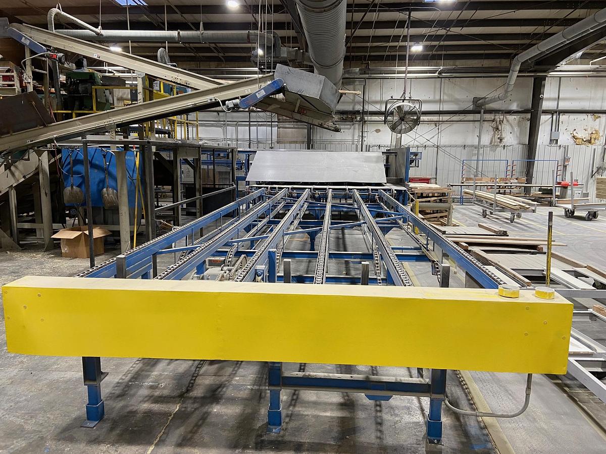 Used COMBINATION POWER BELT CONVEYORS & CHAIN-DECKS MATERIAL-HANDLING SYSTEM