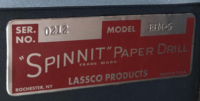 Used LASSCO SPINNIT  EBM-S, SINGLE SPINDLE EZ GLIDE PAPER