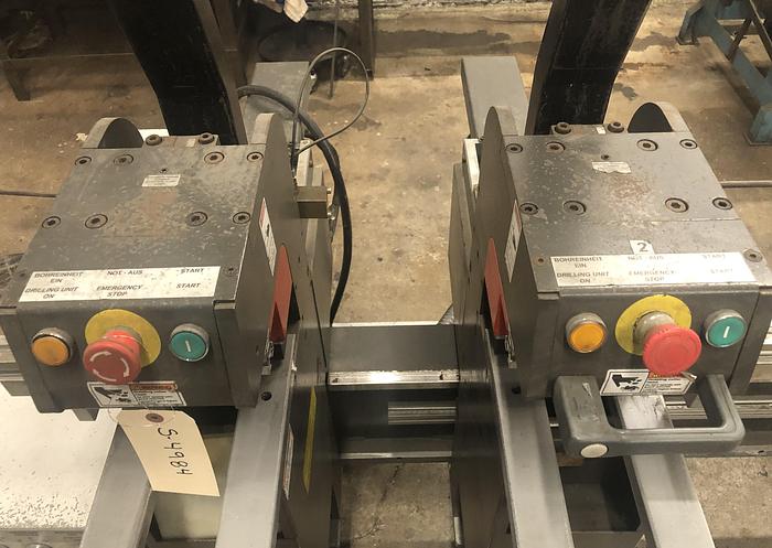 Used GANNOMAT EXPRESS 802 DOUBLE-END HINGE-SEAT BORING MACHINE