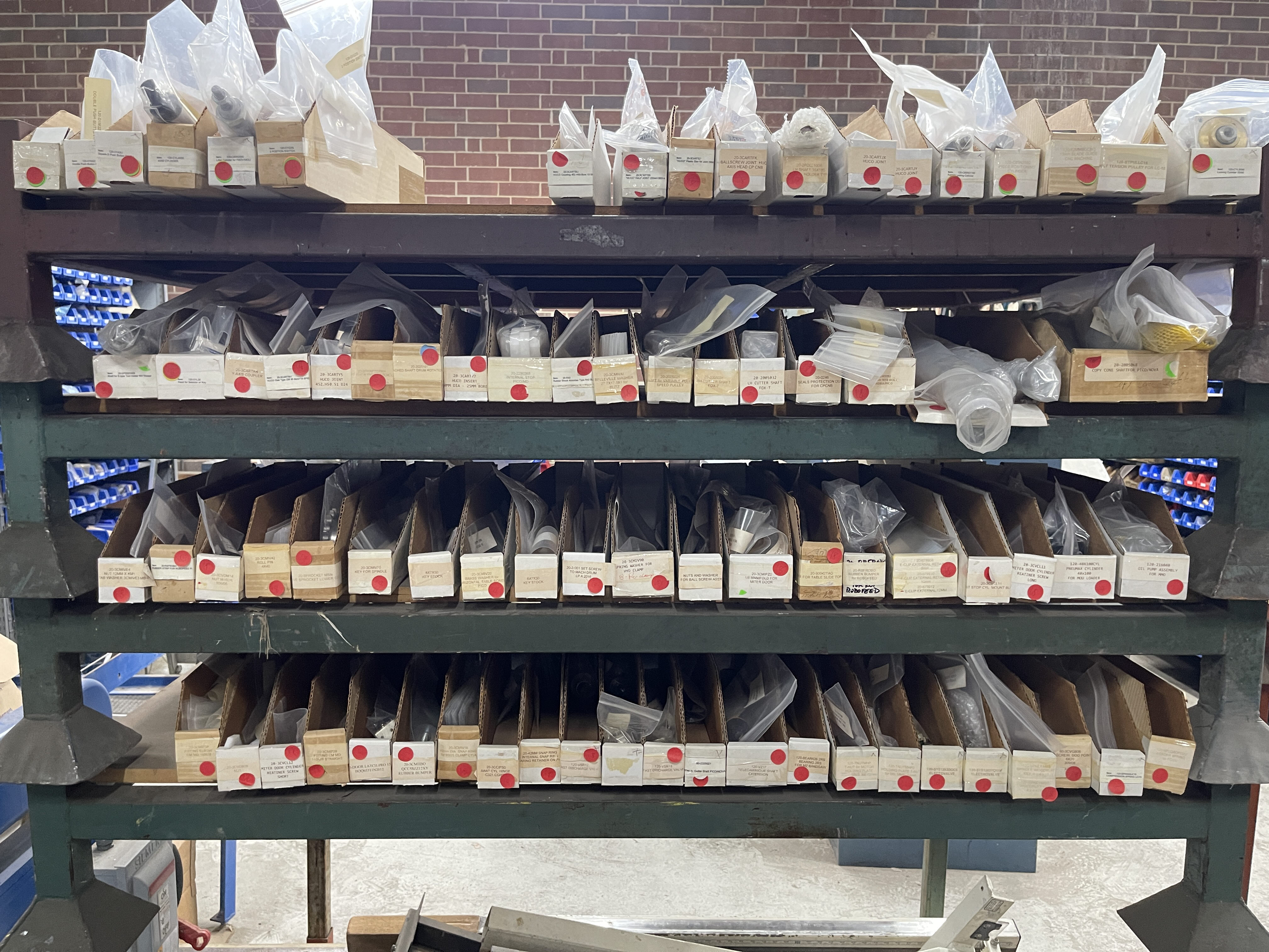 Used LARGE INVENTORY OF NEW BALESTRINI, COMEC AND CAMAM MACHINE PARTS AND ACCESSORIES 