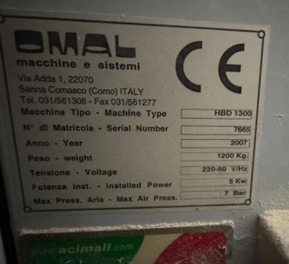 Used OMAL HBD-1300 CNC BORE AND DOWELL MACHINE