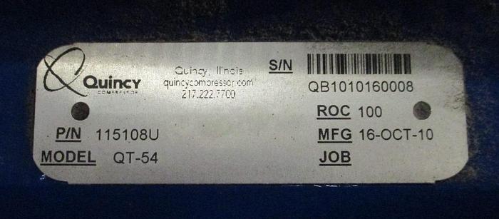 Used QUINCY  5 HP 60 GALLON TWO-STAGE AIR COMPRESSOR