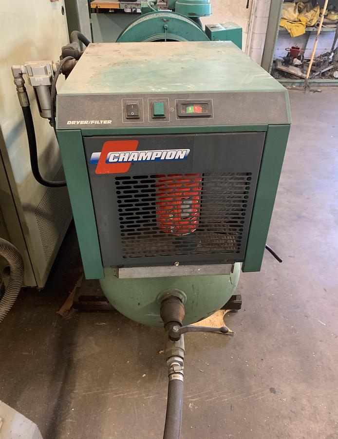 Used SULLAIR 20 HP SCREW-TYPE AIR-COMPRESSOR WITH CHAMPION AIR-DRYER