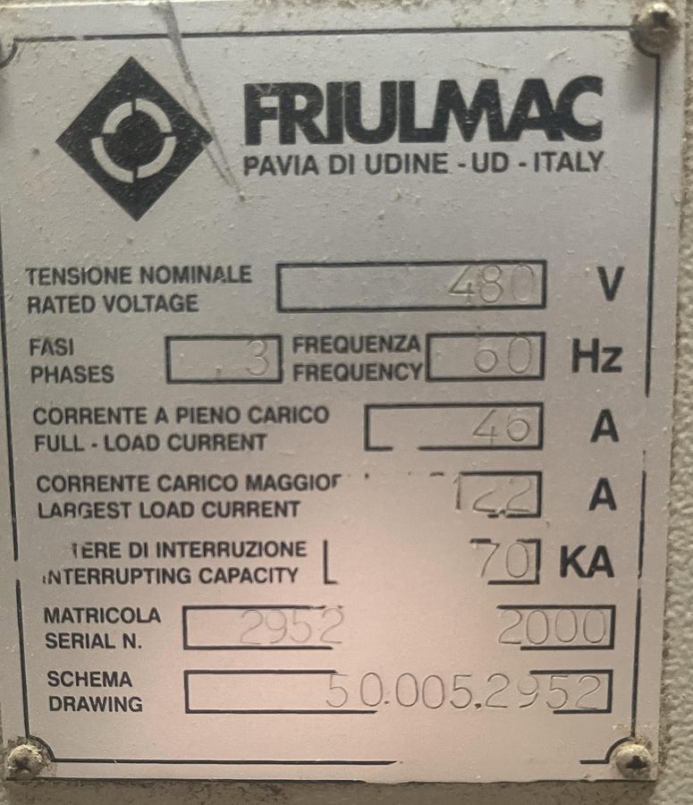 Used FRIULMAC RANDOMAT-E, LINEAR END-MATCHER