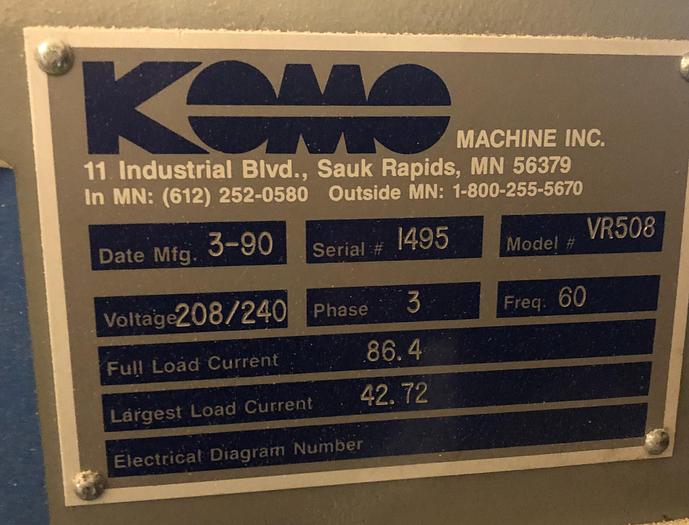 Used KOMO KOMO VR508, 5' x 8',  3-AXIS CNC ROUTER W/ACCESSORIES